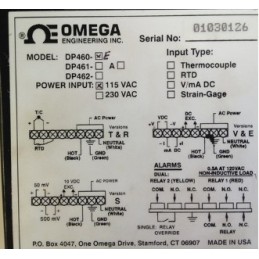 OMEGA DP460 DIGITAL TEMPERATURE CONTROLLER 115V