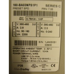 ALLEN BRADLEY IP20 SERIES C 160-BA03NPS1P1 