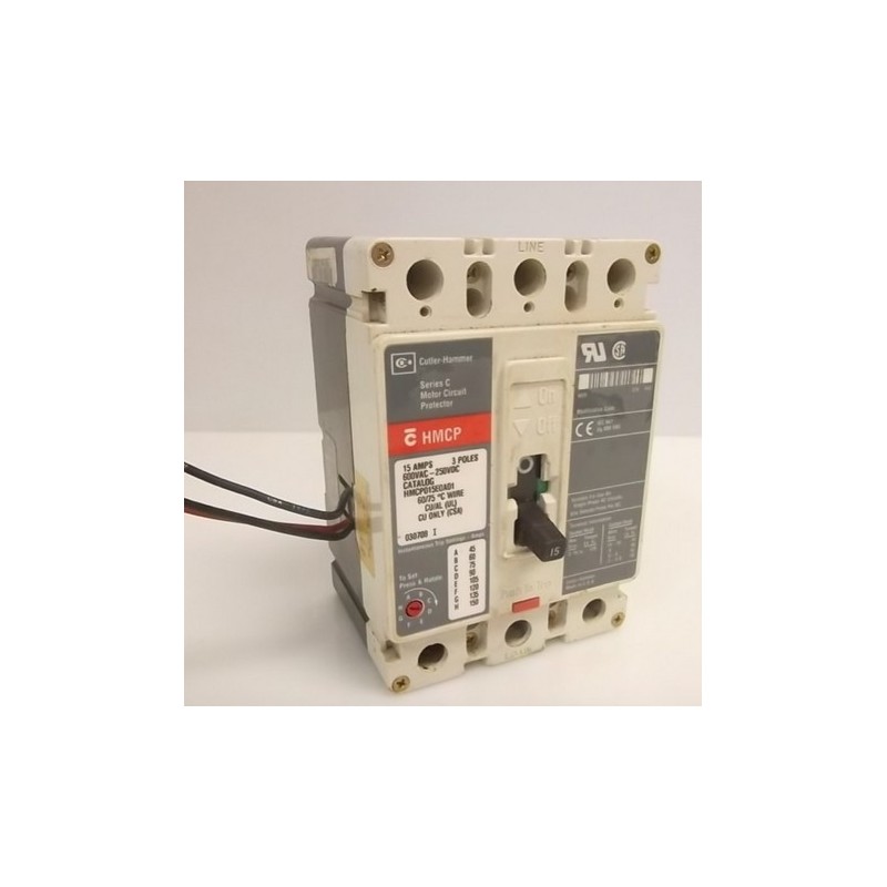 CUTLER HAMMER HMCP015E0C CIRCUIT BREAKER 15AMP 3POLE 600VAC