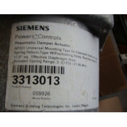 SIEMENS DAMPER ACTUATOR PNEUMATIC 3-13PSI 331-3013