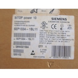 SIEMENS 6EP1-334-1SL11 POWER SUPPLY 10AMP 120VAC IN 24VDC OUT