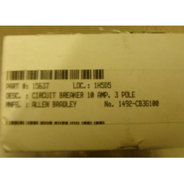 ALLEN BRADLEY CIRCUIT BRAKER 1492-CB3G100